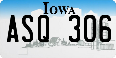 IA license plate ASQ306