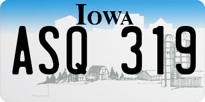 IA license plate ASQ319