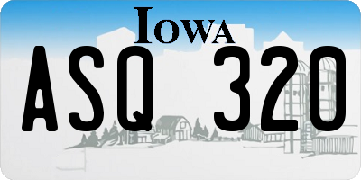 IA license plate ASQ320