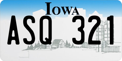 IA license plate ASQ321