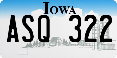 IA license plate ASQ322