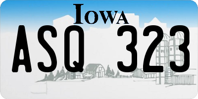 IA license plate ASQ323