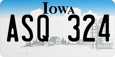 IA license plate ASQ324