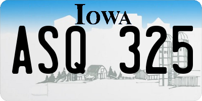 IA license plate ASQ325