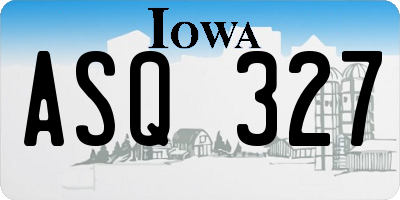 IA license plate ASQ327