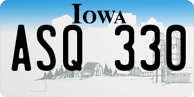 IA license plate ASQ330
