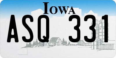 IA license plate ASQ331