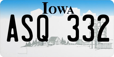 IA license plate ASQ332