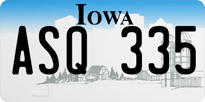 IA license plate ASQ335
