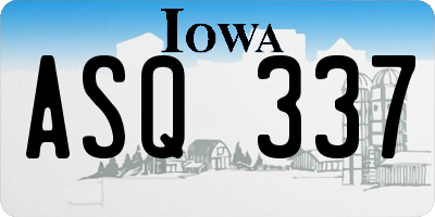 IA license plate ASQ337