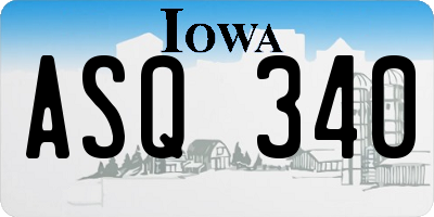 IA license plate ASQ340