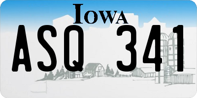 IA license plate ASQ341