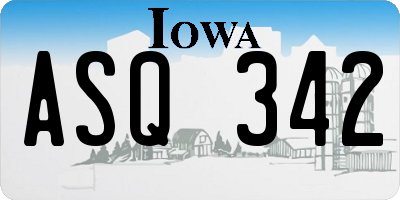 IA license plate ASQ342