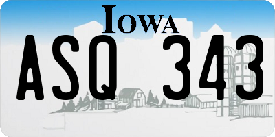 IA license plate ASQ343