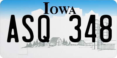 IA license plate ASQ348
