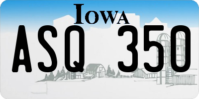 IA license plate ASQ350