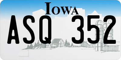 IA license plate ASQ352