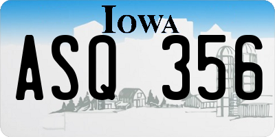 IA license plate ASQ356