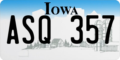 IA license plate ASQ357
