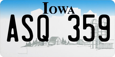 IA license plate ASQ359