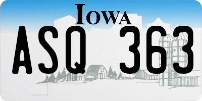 IA license plate ASQ363