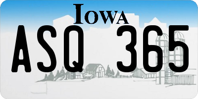 IA license plate ASQ365