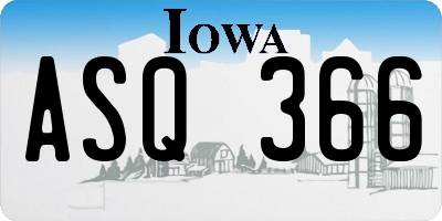 IA license plate ASQ366