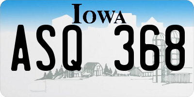 IA license plate ASQ368