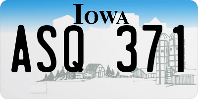 IA license plate ASQ371