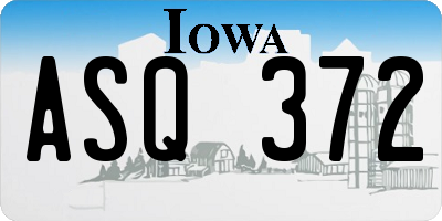 IA license plate ASQ372