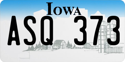 IA license plate ASQ373