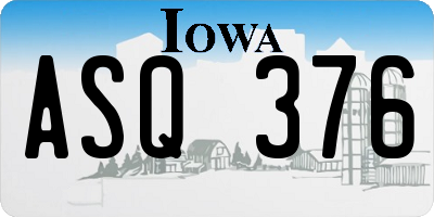 IA license plate ASQ376