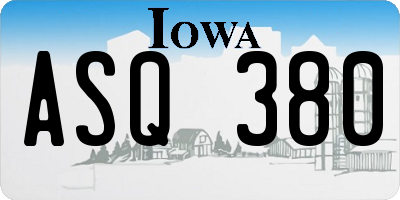 IA license plate ASQ380