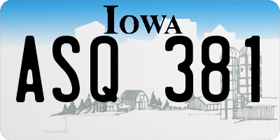 IA license plate ASQ381