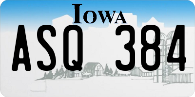 IA license plate ASQ384