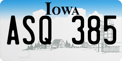 IA license plate ASQ385