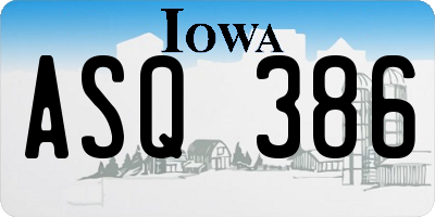 IA license plate ASQ386