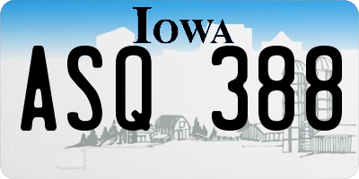 IA license plate ASQ388