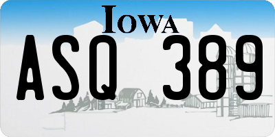 IA license plate ASQ389