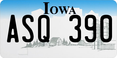 IA license plate ASQ390
