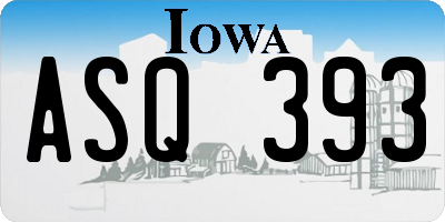 IA license plate ASQ393