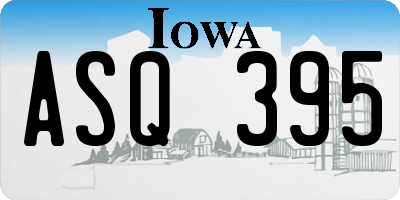 IA license plate ASQ395
