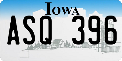 IA license plate ASQ396