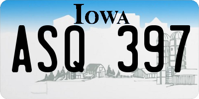 IA license plate ASQ397