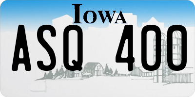 IA license plate ASQ400