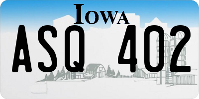 IA license plate ASQ402