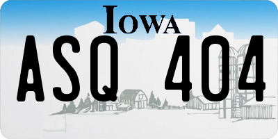 IA license plate ASQ404