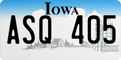 IA license plate ASQ405