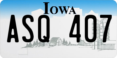 IA license plate ASQ407
