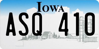 IA license plate ASQ410